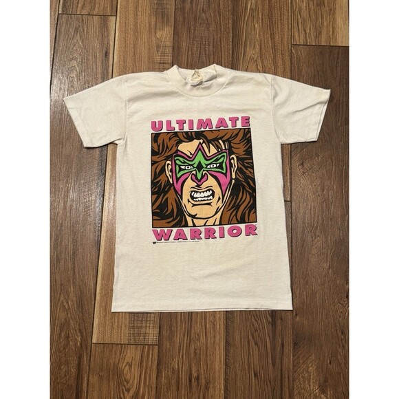 Vintage Original 1992 Titan Sports WWF The Ultimate Warrior T-Shirt S (SEE PICS) - Picture 1 of 6